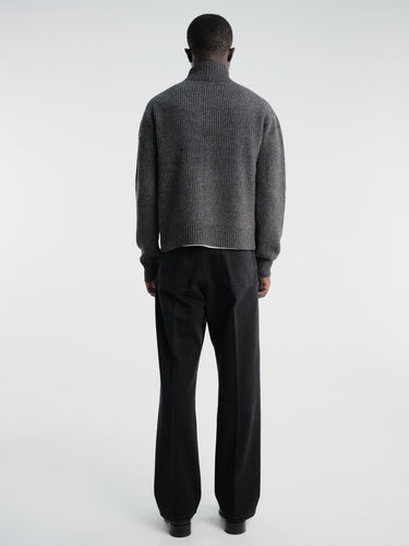 Berner Kühl - Shrunk Full Zip Drained Knit in Charcoal