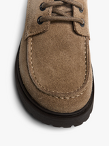 Birkenstock - Highwood Moc Lace Low Suede Leather Shoes in Gray Taupe