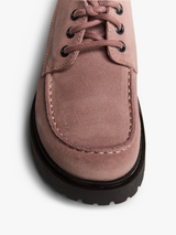 Birkenstock - Highwood Moc Lace Low Suede Leather Shoes in Pink Clay