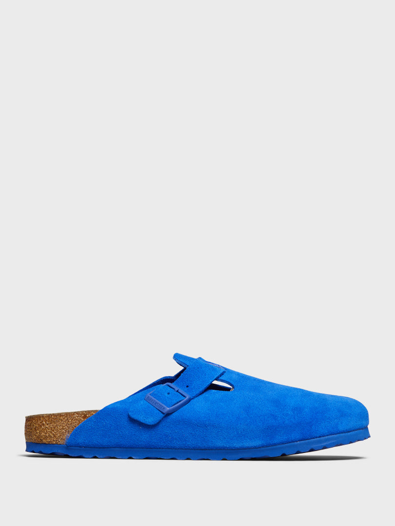 Birkenstock - Boston Suede Narrow Sandals in Ultra Blue