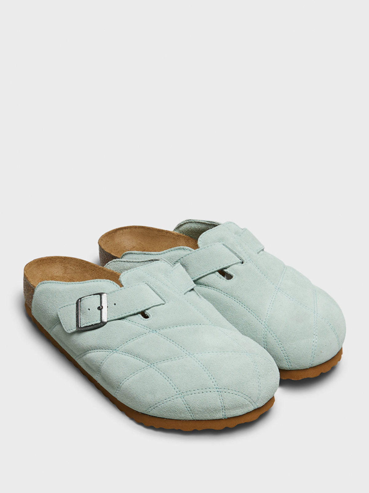 Birkenstock - Boston Quilted Leve Sandals in Aqua