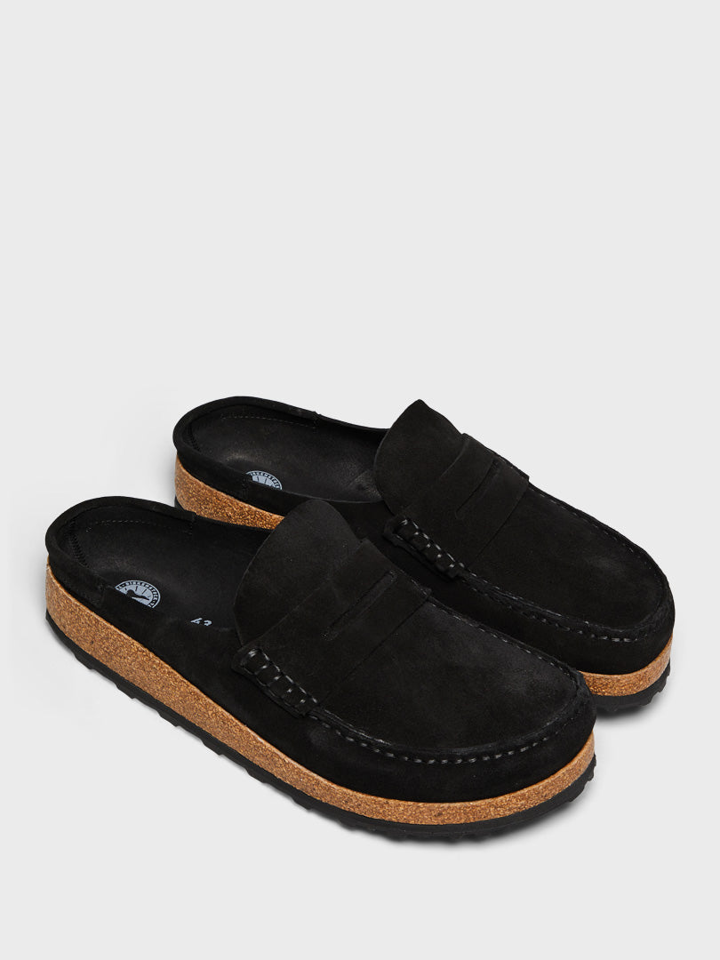 Naples Suede Leather Shoes in Black