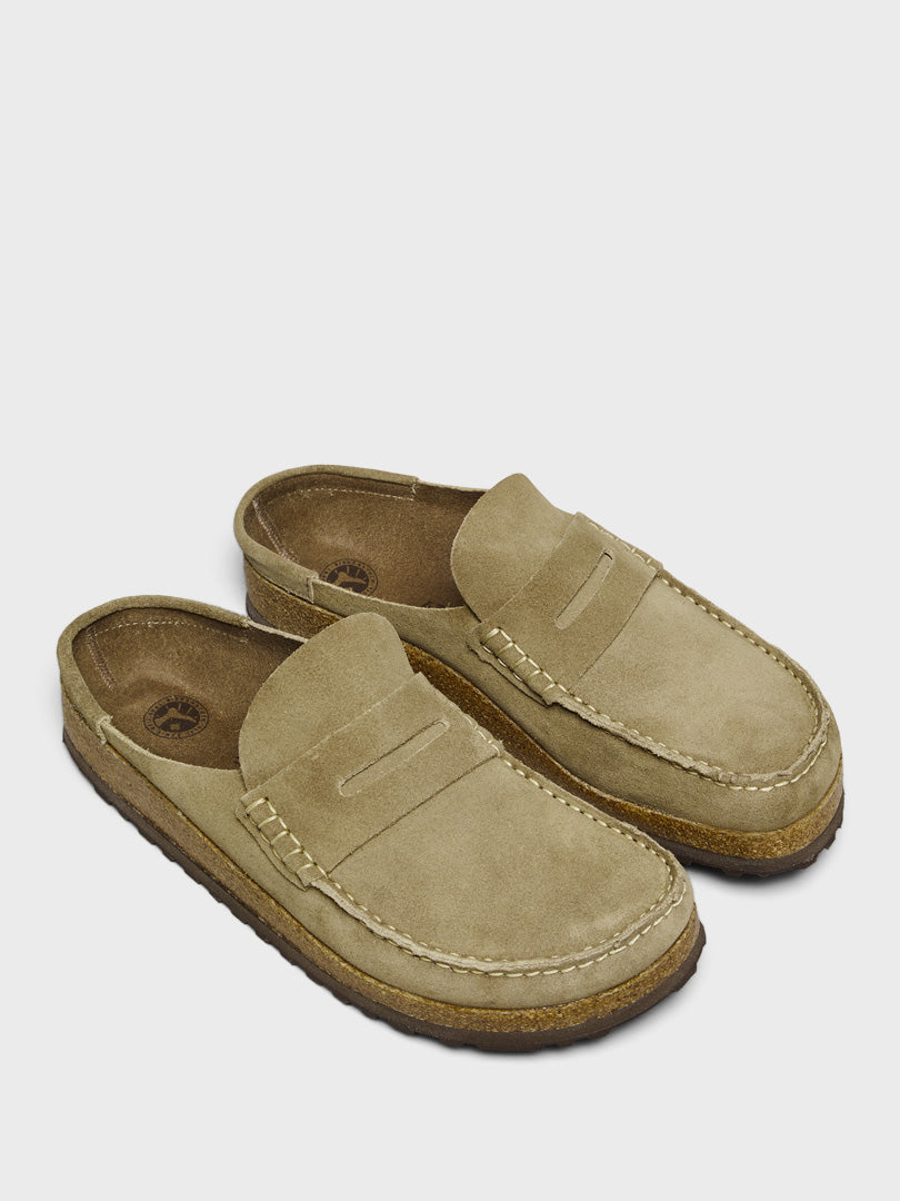 Naples Suede Leather Shoes in Taupe