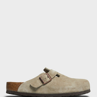 Birkenstock - Boston Suede Regular Sandals in Taupe