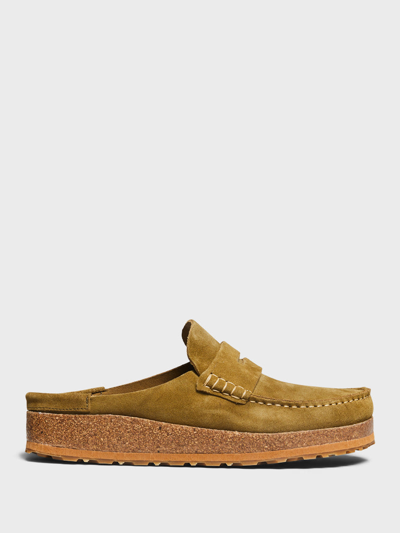 Birkenstock - Naples Suede Leather Shoes in Pine Green