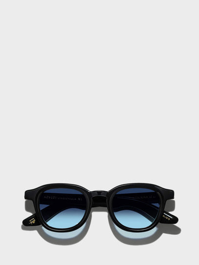 Moscot - Dahven Sunglasses in Black Denim and Blue Lenses