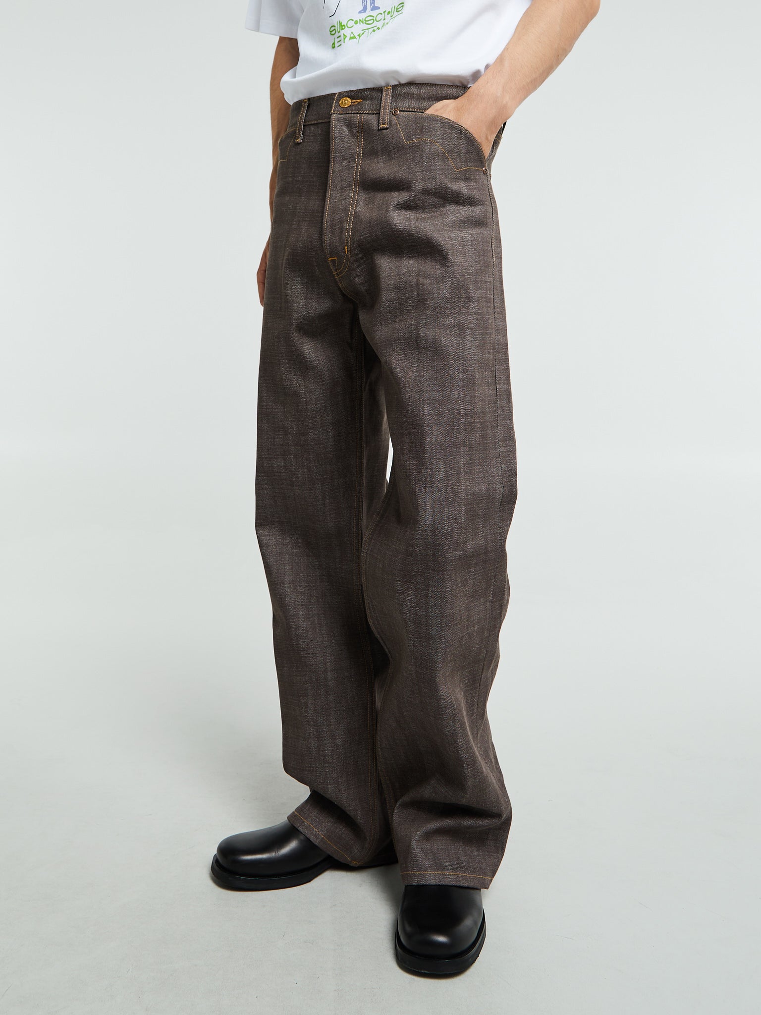 Selvedge Denim Pants in Brown