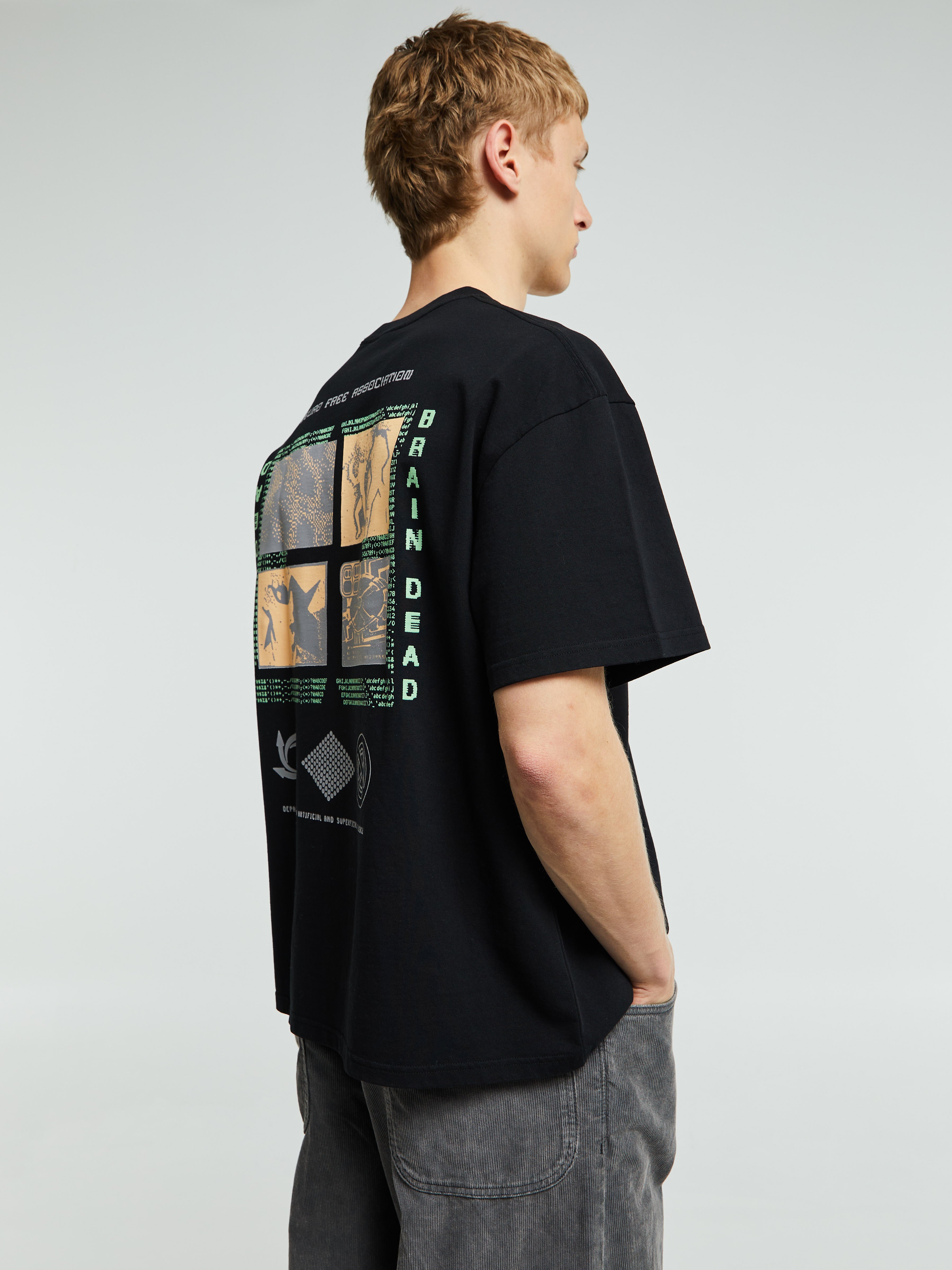 Brain Dead - Neuro Free Association T-Shirt in Washed Black