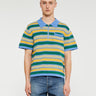 Brain Dead - Lifted Stripe Half Zip Shirt in Yellow Multi