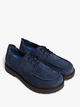 Birkenstock - Highwood Moc Lace Low Suede Leather Shoes in New Navy