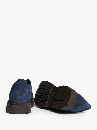 Birkenstock - Highwood Moc Lace Low Suede Leather Shoes in New Navy