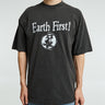 Cactus Store - Earth First Humans Second T-Shirt in Washed Black