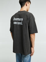 Cactus Store - Earth First Humans Second T-Shirt in Washed Black