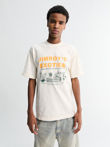 Cactus Store - Jimroys Exotics Short-Sleeved T-shirt in Cream