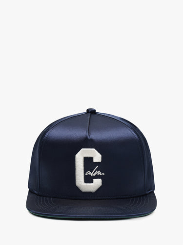 Calm. - Baseball Cap in Navy Satin