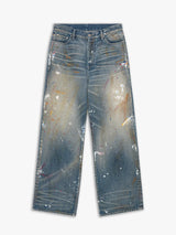Calm. - Paintsplatter Jeans in Blue Denim and Multi