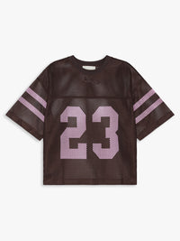 Calm. - Mesh Jersey T-shirt in Brown & Pink