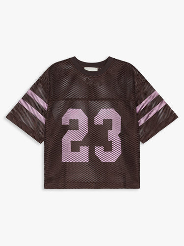 Calm. - Mesh Jersey T-shirt in Brown & Pink