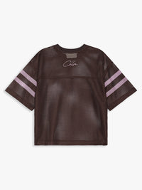 Calm. - Mesh Jersey T-shirt in Brown & Pink