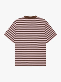 Calm. - Classic Polo in Pink and Brown Stripe