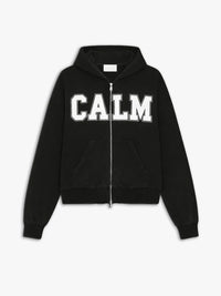 Calm. - Rhinestone Hoodie in Black and White