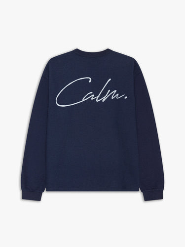 Calm. - Waffle T-shirt in Navy