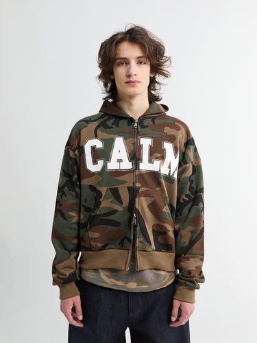Calm. - Rhinestone Hoodie in Camo