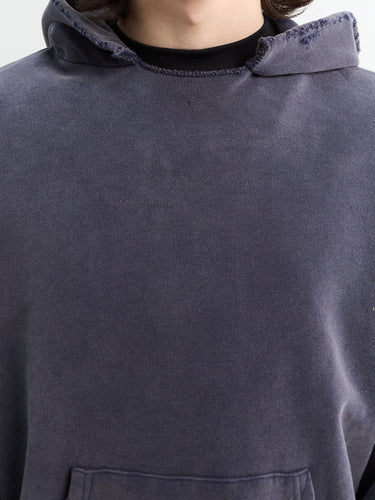 Calm. - Washed Hoodie in Navy Blue