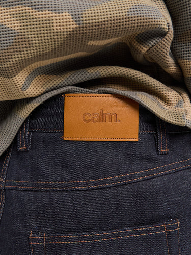 Calm. - Blue Raw Selvedge Jeans in Blue Denim