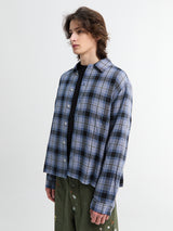 Calm. - Fannel Blue Shirt in Blue Denim