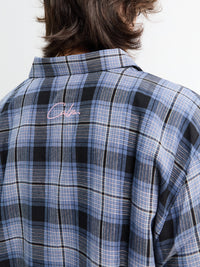 Calm. - Flannel Blue Shirt in Blue Denim