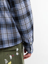 Calm. - Fannel Blue Shirt in Blue Denim