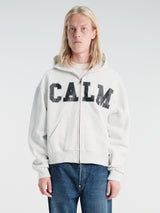 Calm. - Rhinestone Hoodie Grey