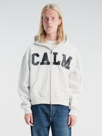 Calm. - Rhinestone Hoodie Grey
