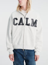 Calm. - Rhinestone Hoodie Grey