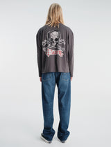 Calm. - Vintage Beach L/S Skull in Charcoal