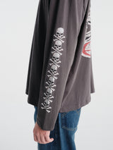 Calm. - Vintage Beach L/S Skull in Charcoal