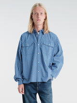 Calm. - Hollywood Checkered Shirt Blue in Blue/White