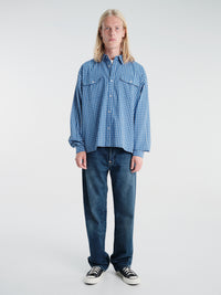 Calm. - Hollywood Checkered Shirt Blue in Blue/White
