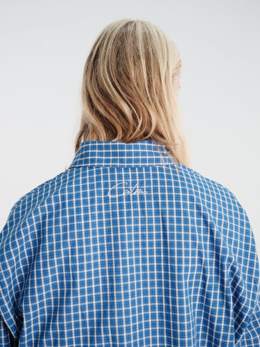 Calm. - Hollywood Checkered Shirt Blue in Blue/White