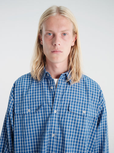 Calm. - Hollywood Checkered Shirt Blue in Blue/White
