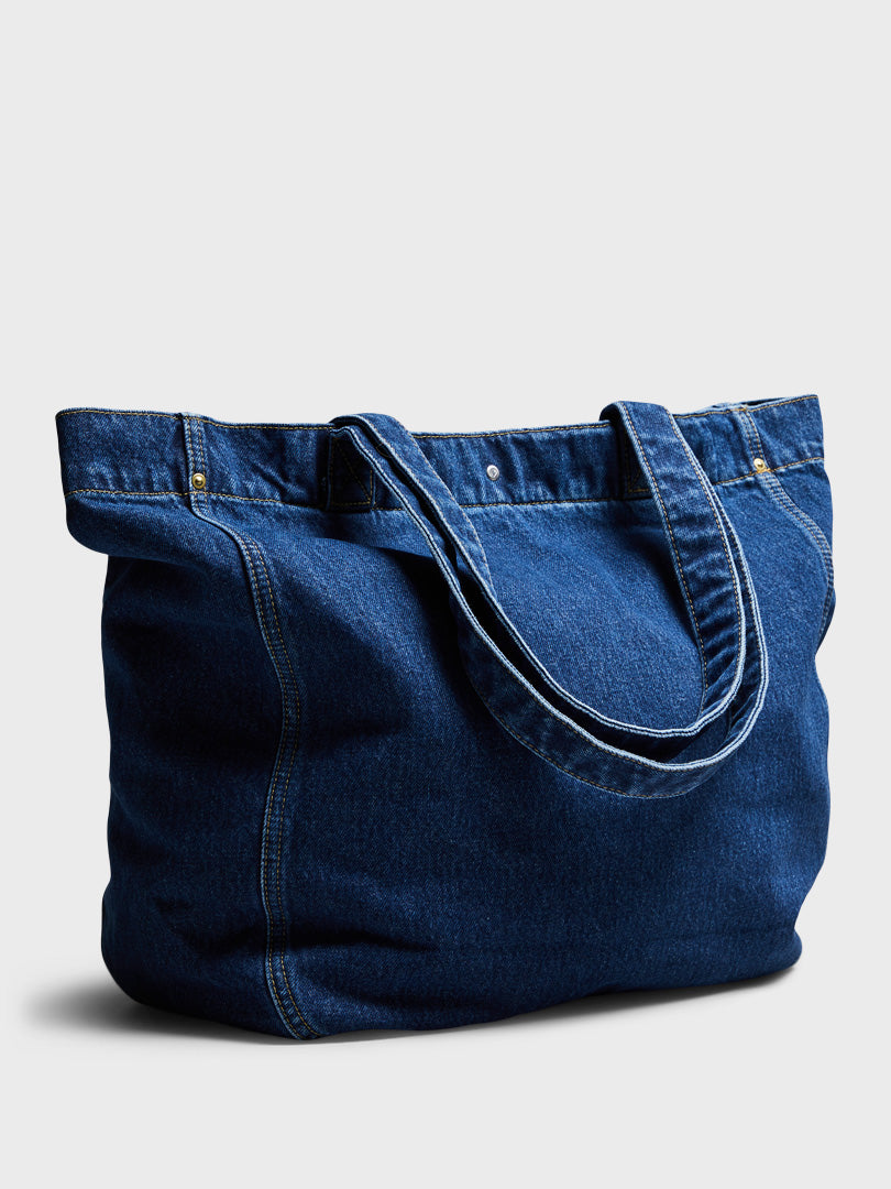 Nash Tote Bag in Blue Stone Washed