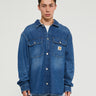 Carhartt WIP - Harvey Shirt in Blue Dark Used Wash