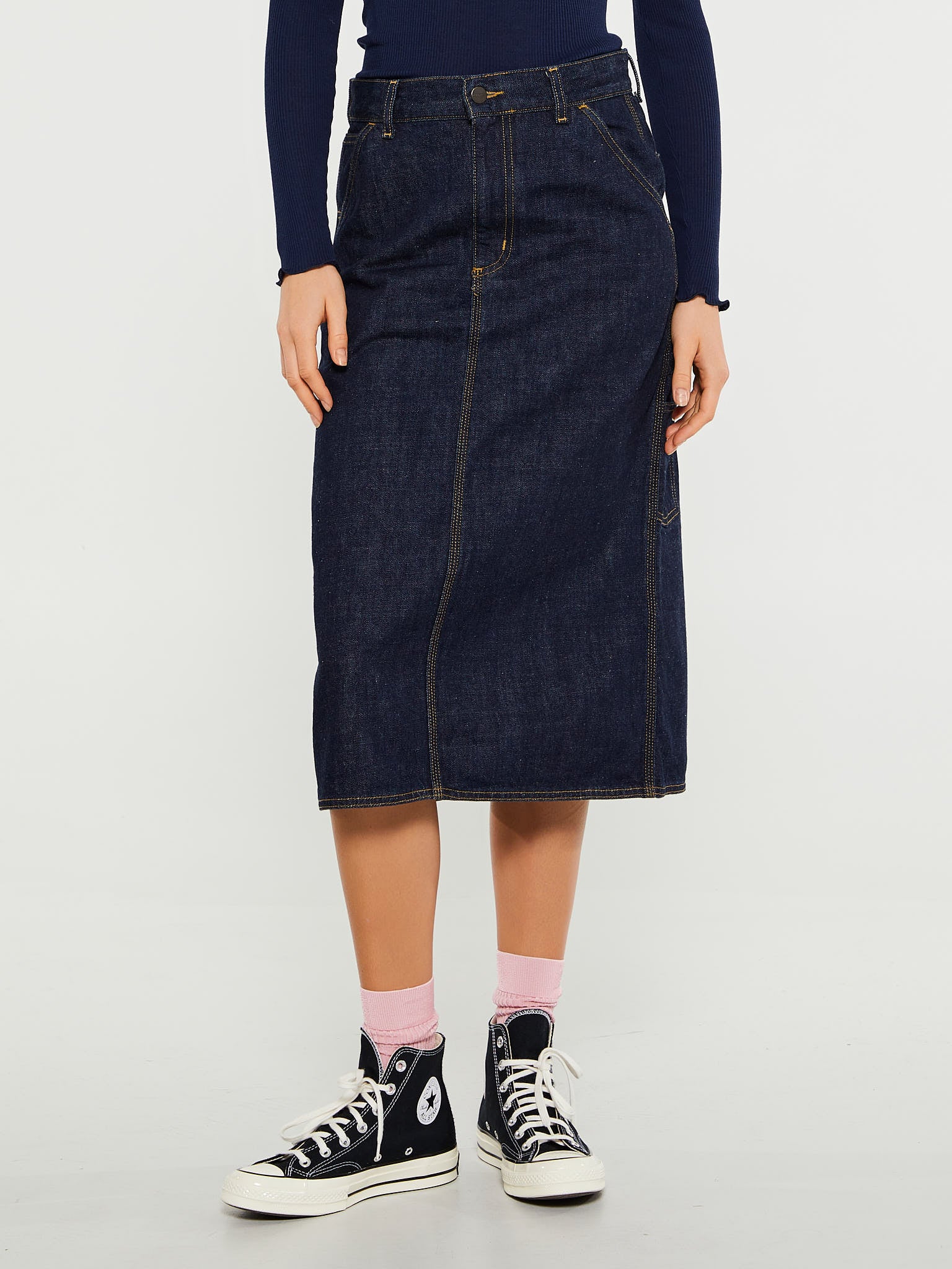 Carhartt WIP - W' Single Knee Skirt in Blue Rinsed