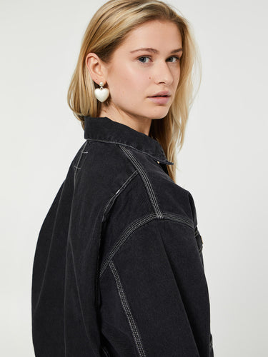 Carhartt WIP - W' OG Michigan Denim Coat in Black Stone Washed