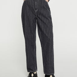Carhartt - Women's Orlean Pant Orlean Stripe, Black & White Stone Wash