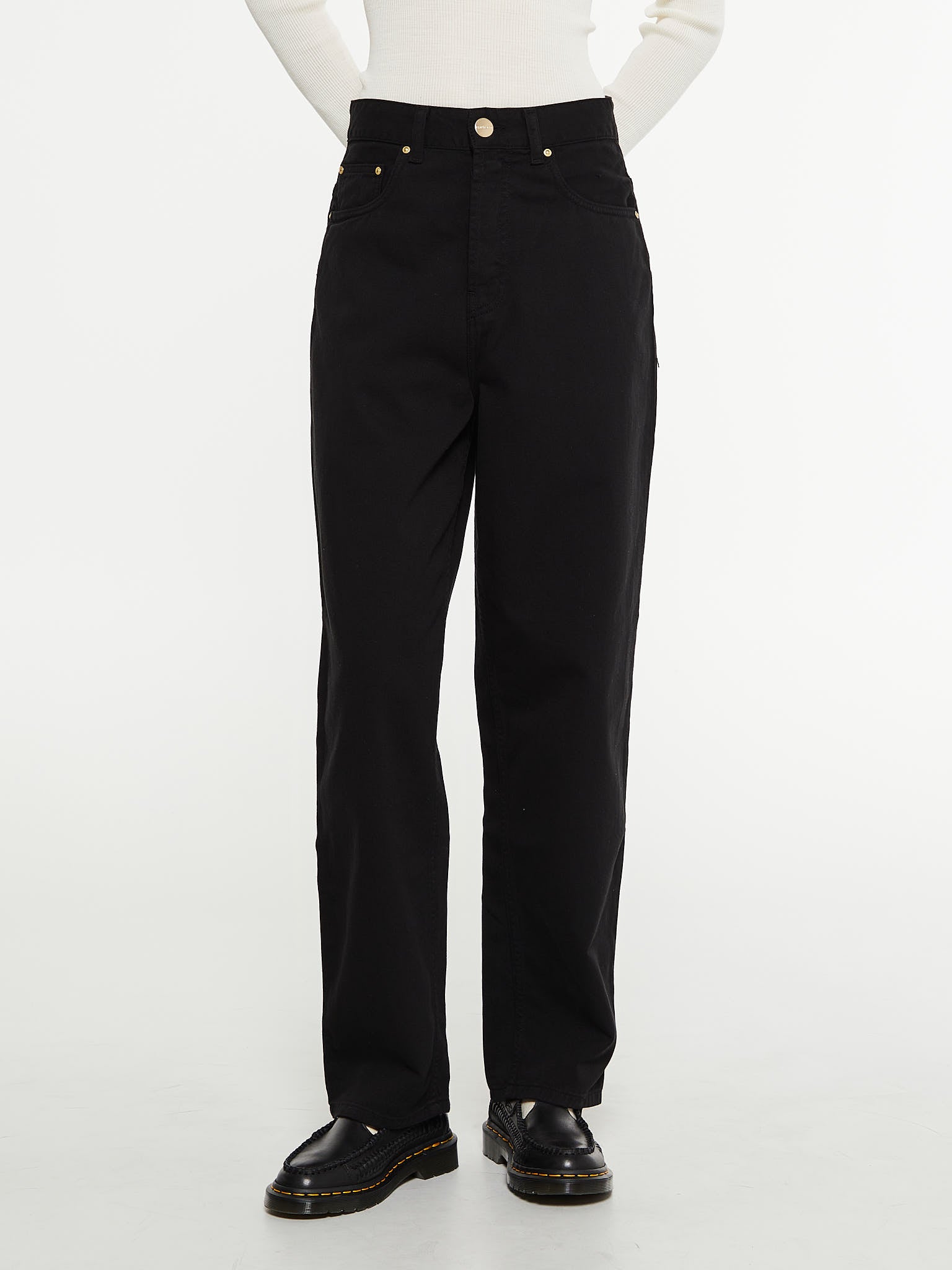 Women's Derby Pant in Black Garment Dyed