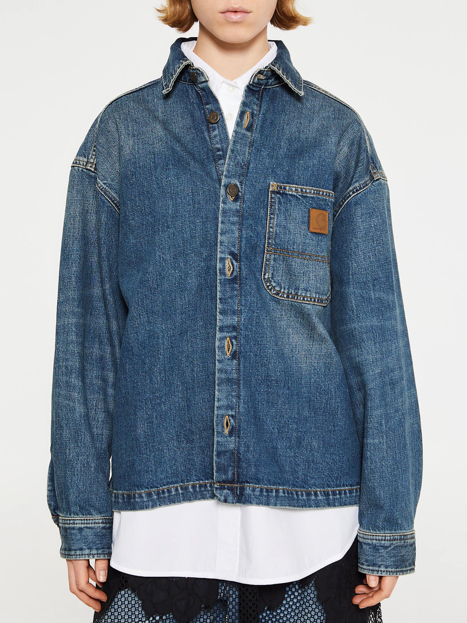 Carhartt WIP - W' Lovilia Shirt Jacket in Blue Dirty Used Wash