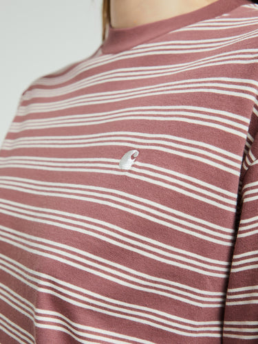 Carhartt WIP - W' Long Sleeve Sydney T-Shirt in Sydney Stripe Dusky Pink