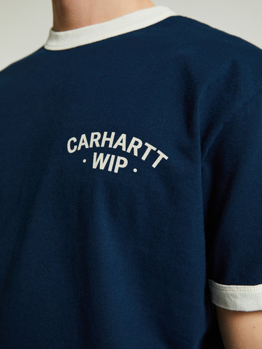 Carhartt WIP - 89 Ringer T-Shirt in Ink, Wax Heavy Enzyme Wash